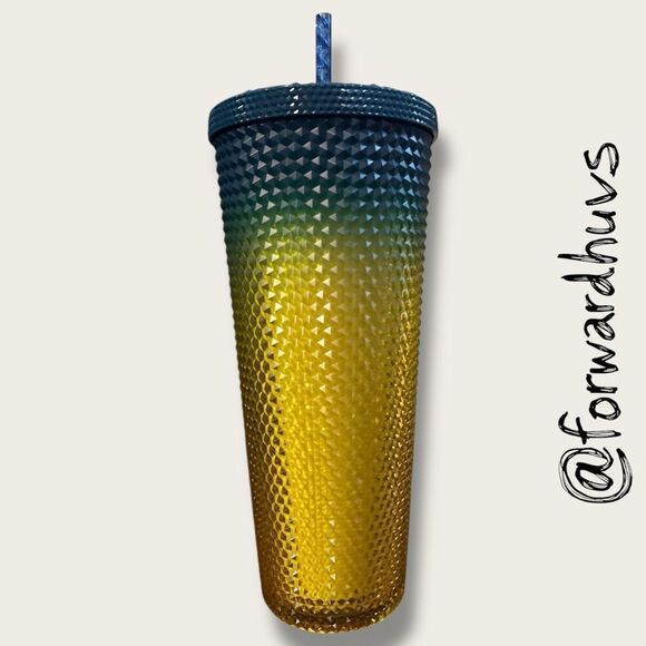 Starbucks Gradient Lemon Yellow Blue Studded Cold Tumbler – Venti 24oz - Picture 8 of 9